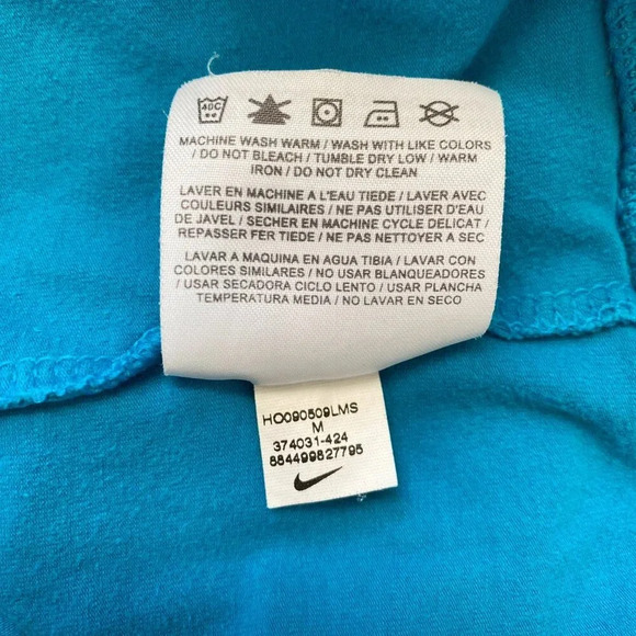 Vintage Nike Long Sleeve Hooded Pullover Sweatshirt Women's Medium Blue Active - Picture 14 of 14
